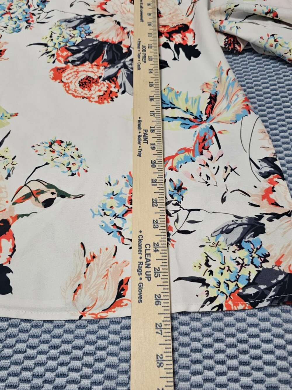 NEW Unbranded White With Floral Design Trumpet Sleeve Boho Chic Blouse Size L - Picture 6 of 6
